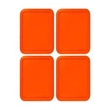 Replacement Lid for 6-CUP Pyrex Cover Rectangle (6.75" x 8.75") ORANGE (4-Pack)