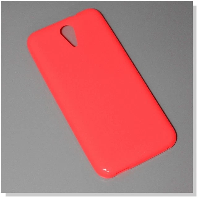 CUSTODIA SILICONE BACK CASE FLUO COVER GEL GLITTER SOTTILE HTC DESIRE 620 ROSSA - Immagine 2 di 4