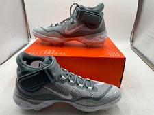 Nike Alpha Huarache Elite 4 Mid Grey White Baseball Cleats Men's 14 DJ6520-012
