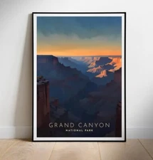 Printable digital wall art, Grand Canyon National Park, Retro Travel Poster