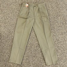 Lee Vintage Performance Khaki Pants Mens Double Pleat W34 L32 Made In Mexico New