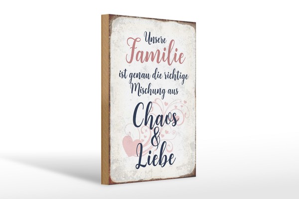 Holzschild Spruch 20X30 Cm Unsere Familie Geschenk Holz Deko Schild Wooden Sign-image
