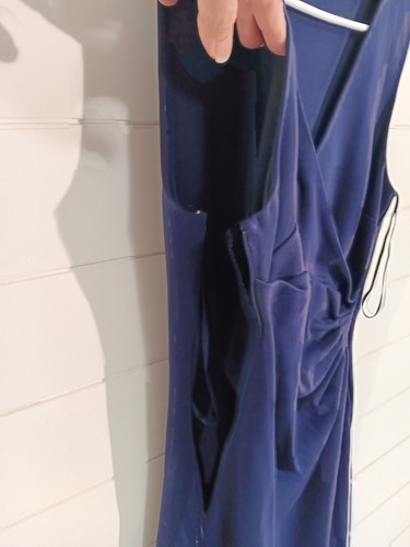 Diane von Furstenberg Women Sleeveless V-Neck Knee Length Wrap Dress Blue Size 6 - Picture 6 of 8