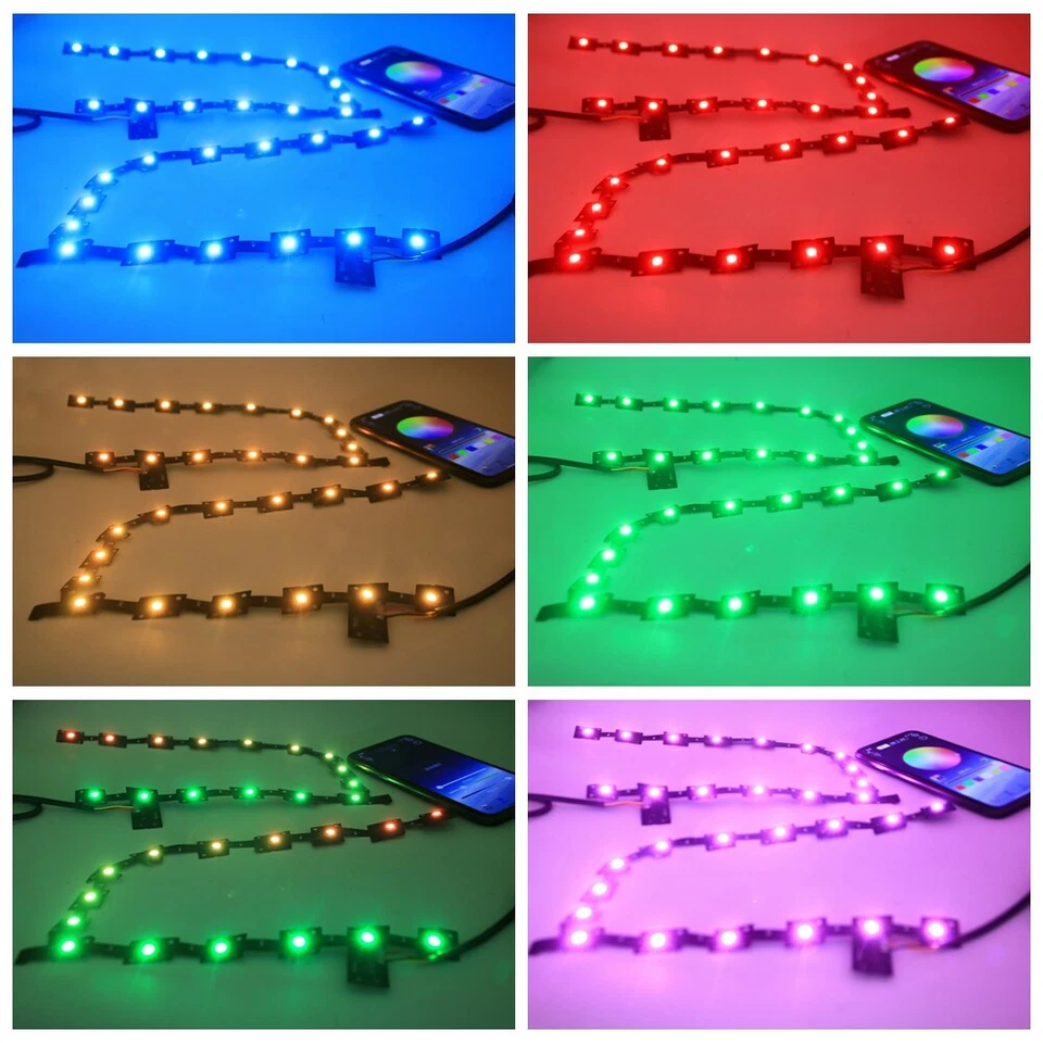 RGBW Multicolor LED DRL Placa APP Control Bluetooth Para Chrysler 300C 2011-2021 Foto 2 de 4