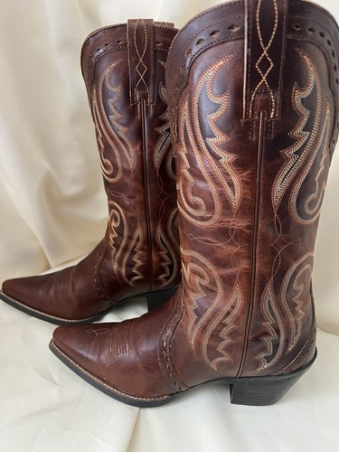 Ariat Heritage Womens 10B Cowboy Brown Boots Caramel Style 10005908 NEW - Picture 5 of 12