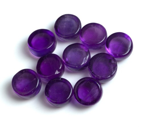 Natura African Amethyst Flat Back Round Cabochon Purple Loose Gemstone AAA - Picture 18 of 24