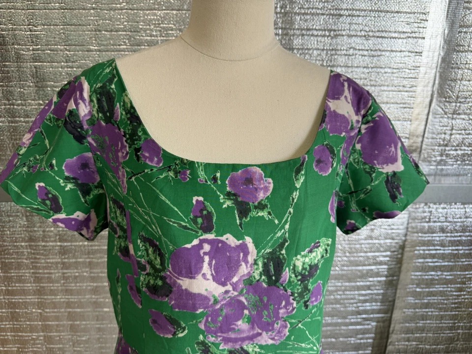 "PATRICIA FIELD~NEW YORK"WOMENS SIZE"10"SILK DRESS~STUNNING GREEN/PURPLE* - image 2 of 4