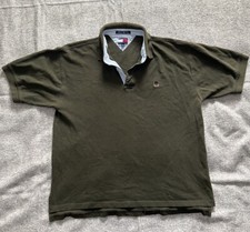 Tommy Hilfiger Polo Shirt Mens XL Green Short Sleeve Classic Casual Cotton