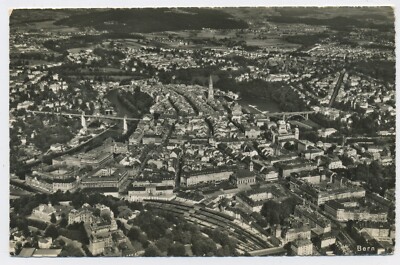 Arielle Blick auf Bern Schweiz Echtfoto Vintage Postkarte N28
