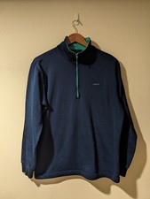Vintage 90s Patagonia Capilene Large Blue 1/4 Sweater