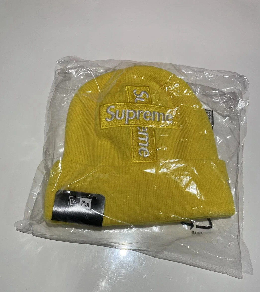 Beanie logo croix Supreme New Era (FW20) citron