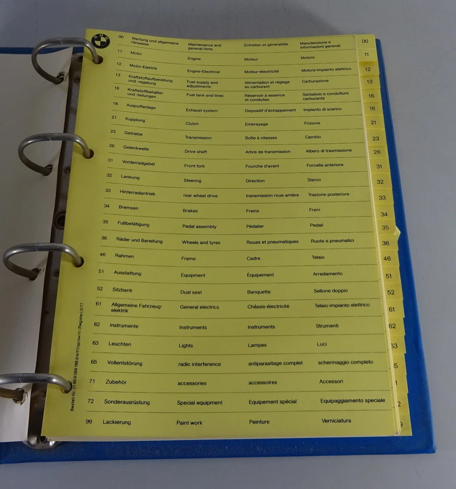 Werkstatthandbuch / Reparaturanleitung BMW Motorrad R 45 + R 65 Stand 1978 - Bild 2 von 4