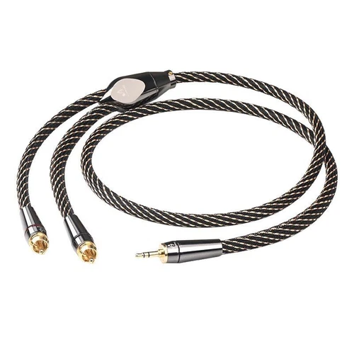 HiFi 3.5mm to 2rca Audio Cable 6N OFC AUX RCA Stereo Jack 3.5 Y Splitter Cord - Picture 7 of 10