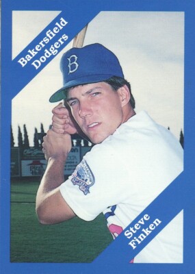 1988 Team Issue Bakersfield Dodgers STEVE FINKEN RC DODGERS UNIV OF MICHIGAN