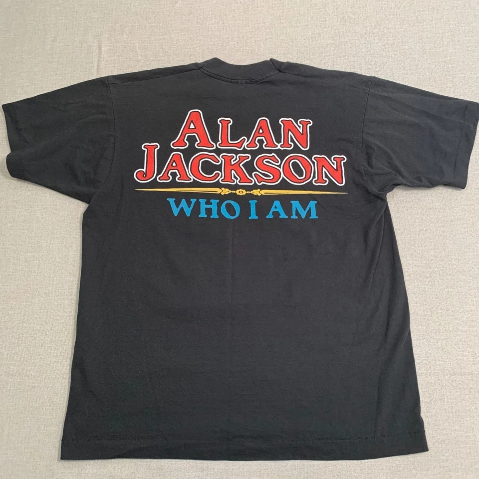 Винтажная футболка Alan Jackson 1994 Who I Am одинарный шов выцветшая футболка тур группа M/L - Изображение 2 из 4