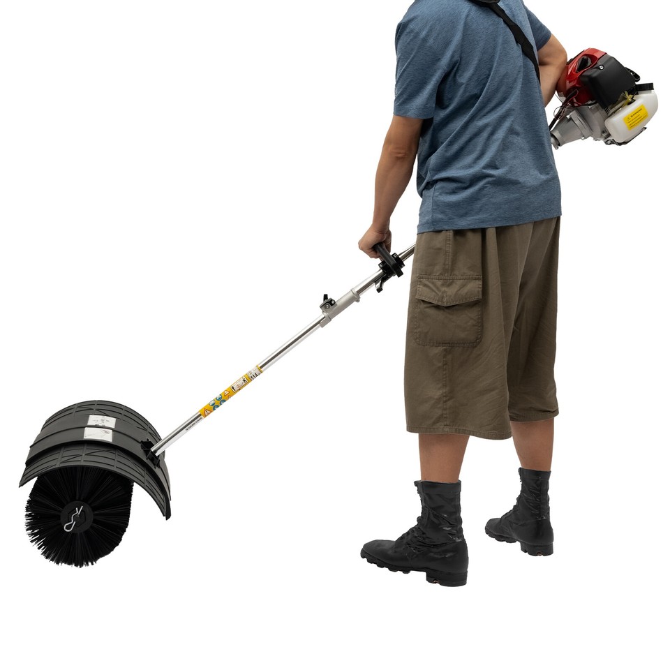 Gas Power Nylon Brush Broom Sweeper Artificial Grass Driveway Turf Snow