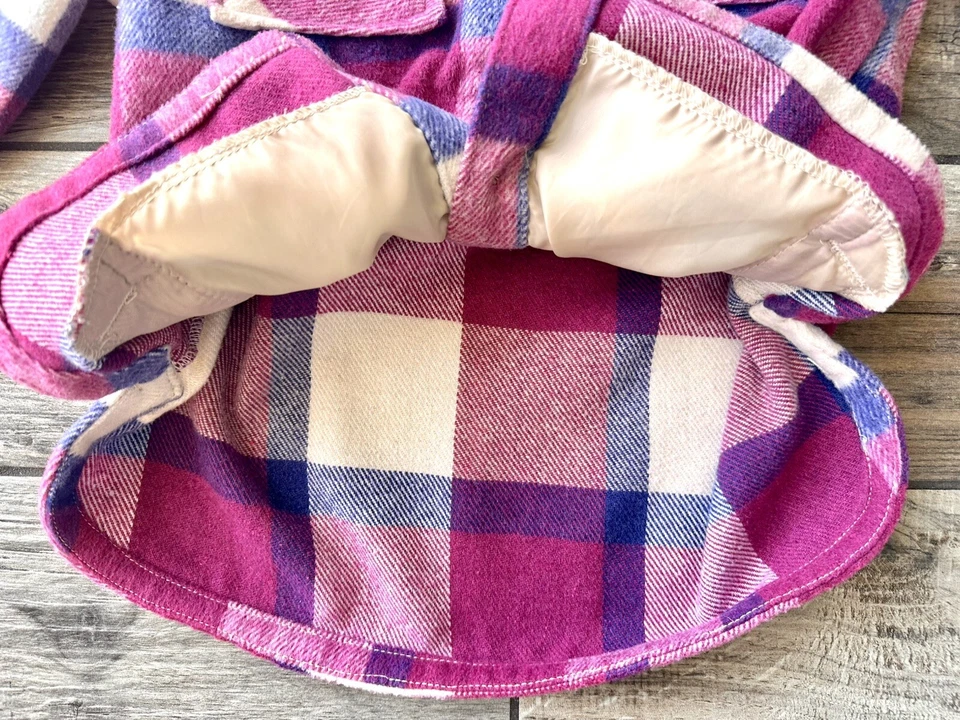 Chamarra de franela lanosa con botones a cuadros rosa/azul Members Mark niñas talla 6/6X Foto 4 de 4