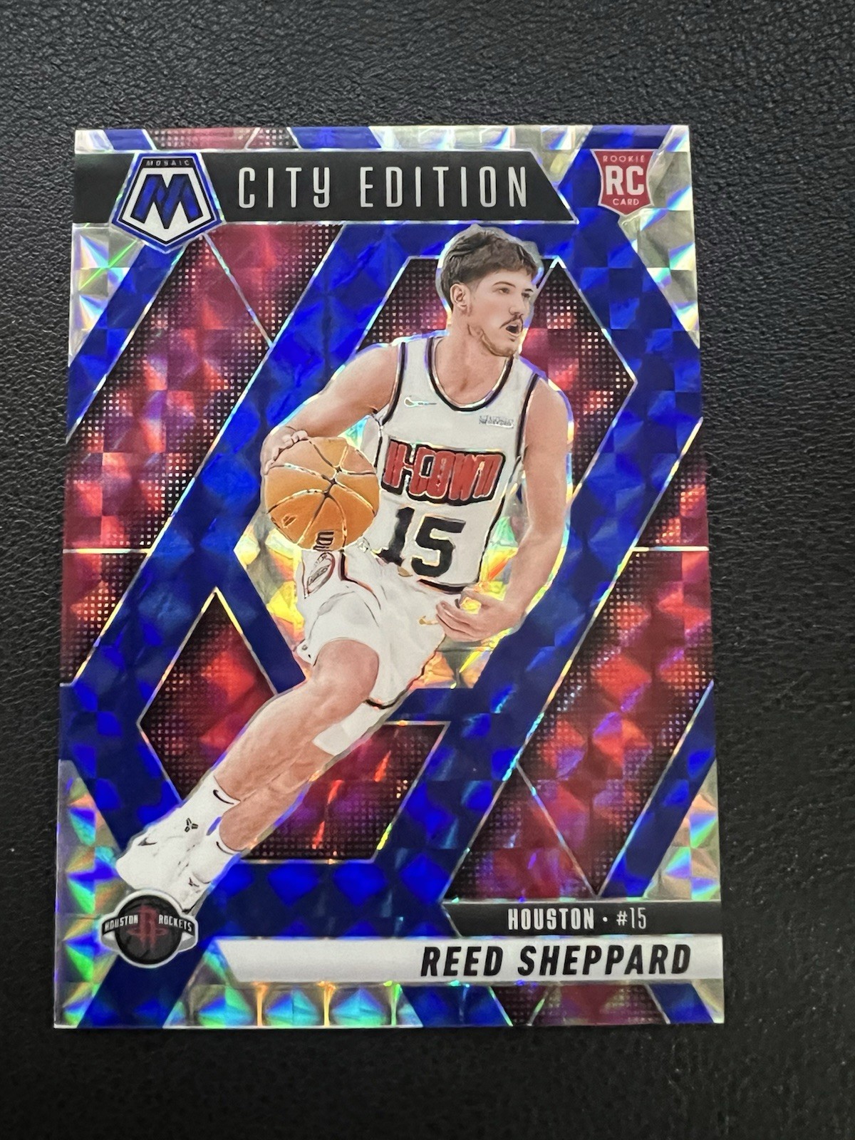 2024-25 Panini Mosaic - City Edition Reed Sheppard #276 Choice Blue /45