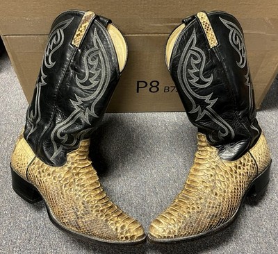 1980s Vintage ''Dan Post'' Snakeskin Cowboy Boots Men's US Size 10