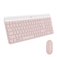 Logitech MK470 Slim Combo, Tastatur & Maus Set, Kabellos, Rose