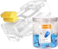 Cat 6 Pass Through RJ45 Connectors 24 to 26 AWG UTP Plug 50 PCS Boots