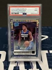 2020-21 Panini Donruss Rated Rookie Anthony Edwards #201 Signature Choice PSA 9!