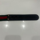Gucci GG Web Belt Black Leather 80/32 Red Green Stripe Gold Buckle Authentic — photo 7