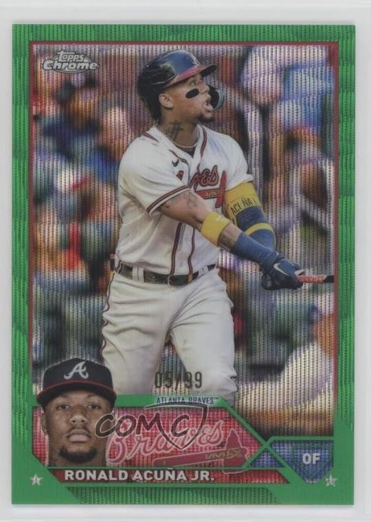 2023 Topps Chrome Green Wave Refractor 5/99 Ronald Acuna Jr Acuña #39 18k3