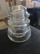 Whitall Tatum No 1 Clear Glass Insulator 16-40 Vintage, Made in USA