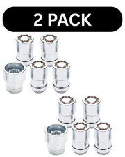 Cartman Universal Chrome Wheel Lock Setm12 X 1.5 Thread 4 Locks 1 Key 2 Pack