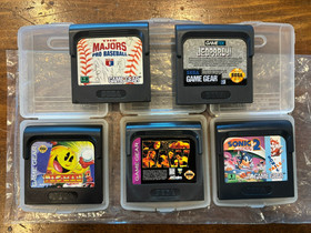 Sega Game Gear console with box, 5 games and manuals, Tested works !!