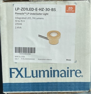 FX Luminaire Pinnacle LP LED Underwater Light Brass 10-15V 2700K 74 Lumens