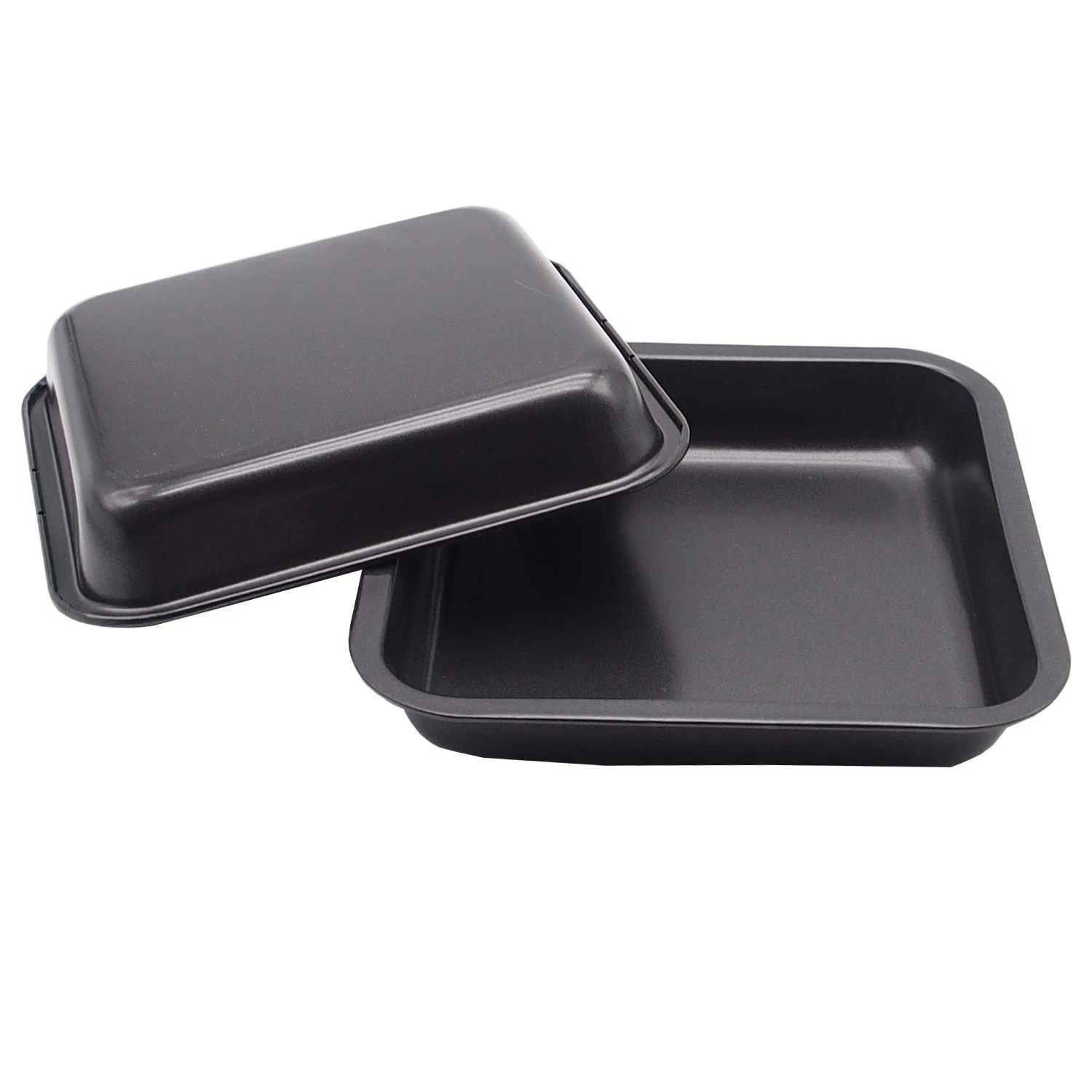 2 PCS Mini Baking Pans 8x8 Inch Square Cake Pan Nonstick Carbon Steel Bakeware