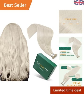 Blonde Nano Ring Haarverlängerungen - 16 Zoll Echthaar für nahtlose Eleganz