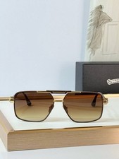 Chrome Hearts Sunglasses Brown Gradient Gold Frame Luxury Designer Eyewear