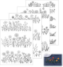 Water Soluble Embroidery Patterns 4 Sheets Stick and Stitch Embroidery Paper Was