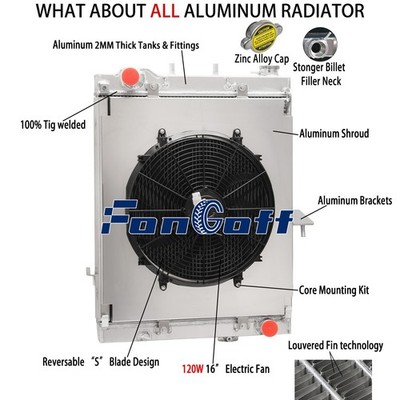 4-Row Radiator Shroud Fan For 2004-2009 Dodge Durango,2007-2009 Chrysler Aspen