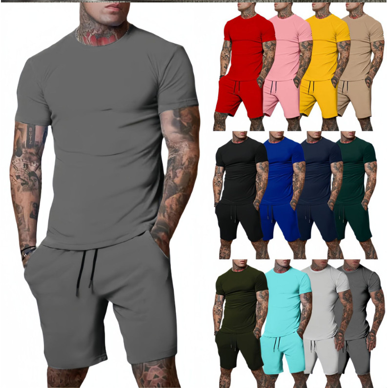 Nuevo Conjunto Corto Para Hombres 2 Piezas Trajes Verano Chándales Camisa Informal y Conjunto Corto
