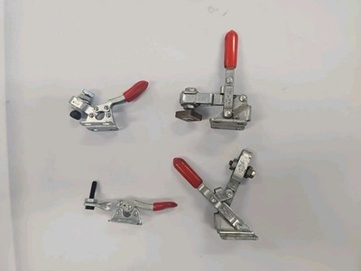 4 Assorted Destaco toggle clamps.
