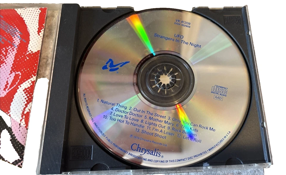 UFO Strangers in The Night (CD, 1979 Chrysalis Records VK41209 DIDX 2959 - Image 4 of 4