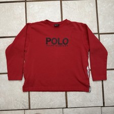 Vintage Ralph Lauren Polo Jeans Co Sweatshirt Medium Red Big Spell Out