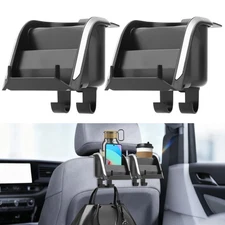 2× Universal Car Hook Phone Cup Holder ABS Rear Seat Organiser w/ Charging Port