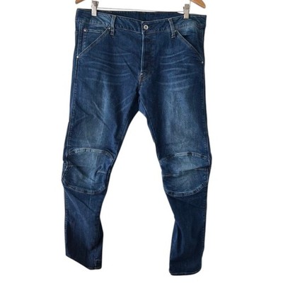 G-Star RAW 5622 3D Slim Moto Jeans Mens 36x32 Blue Medium Wash Denim Pants