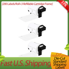 3x DK1241 Die-Cut Standard Shipping Labels 4"x6" W/Cartridge for Brother QL-1100