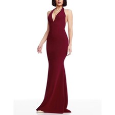 Dress the Population Camden Red Evening Gown Backless Mermaid Dress Size Small