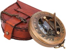 Brass Sundial - Push Open Compass - Steampunk Accessory   Unique Gift for Men