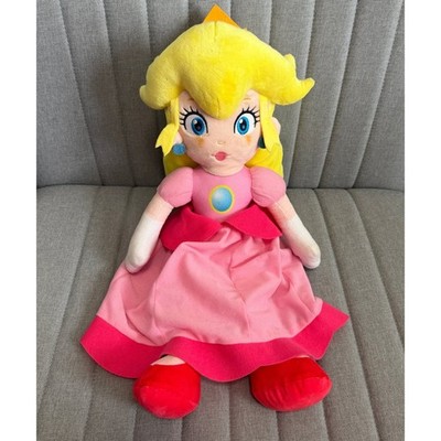 Nintendo Super Mario Princess Peach Plush Stuffed Toy Pink Dress 2022 EUC