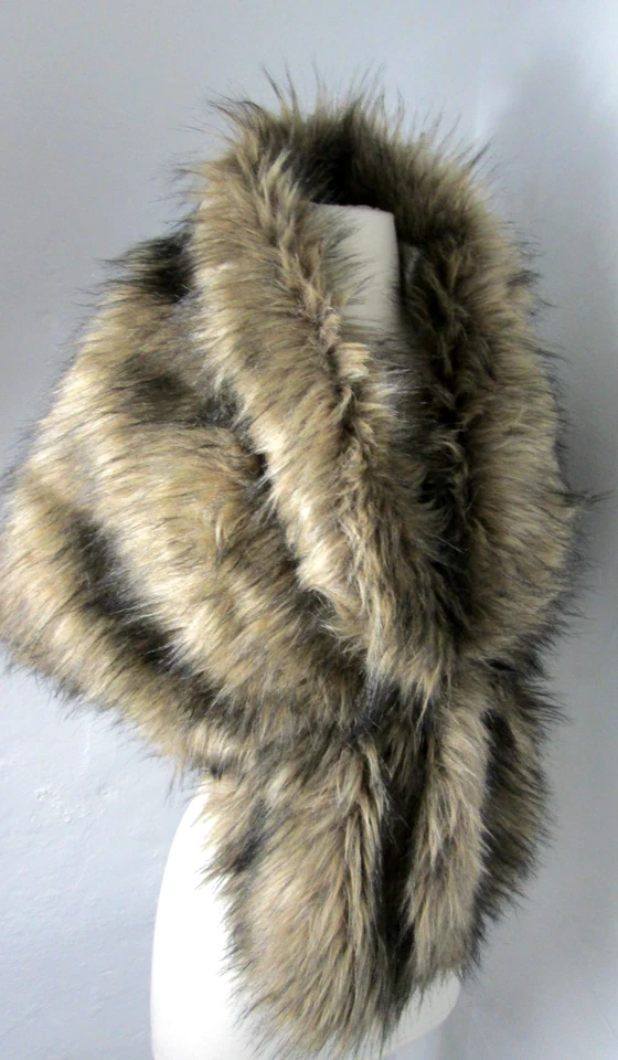 Abrigo envolvente vintage de piel sintética forrado con estola con capa de chal Foto 2 de 4