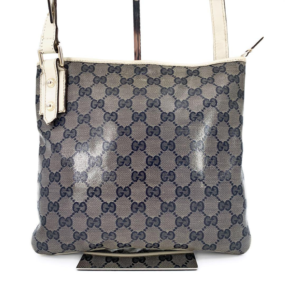 GUCCI Shoulder Bag Coated Canvas Brown GG Crystal Sacoche GUCCI Shoulder Bag Coated Canvas Brown GG Crystal Sacoche