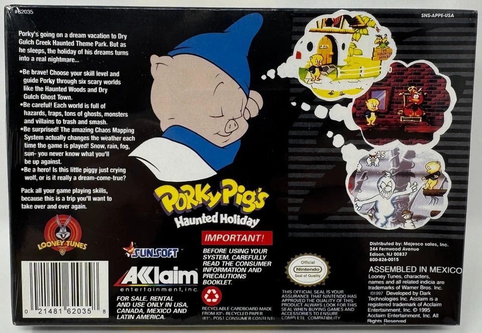 Porky Pig's Haunted Holiday SNES Super Nintendo 1995 - Image 2 of 4